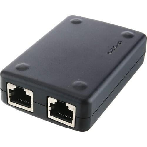 Durable Anti-static 2 Ports Network Switch Portable Mini 2-in-1-out Internal Network Sharer For PC Laptop Computer
