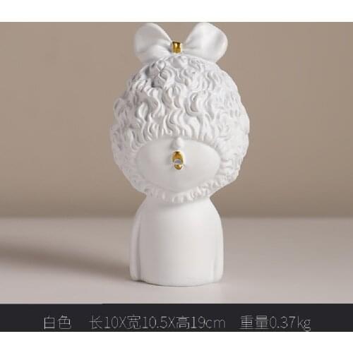 Cute Resin Pouting Girl Loli Miniature Figuriens Modern Nordic Character Statue Home Decoration Accessorie Christmas Decor