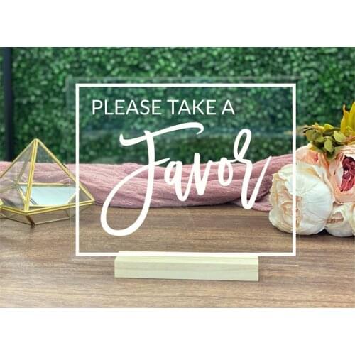 Favors Table Sign Acrylic Wedding Sign Cards Table Sign Gifts Table Sign Calligrapher Handwritten Glass