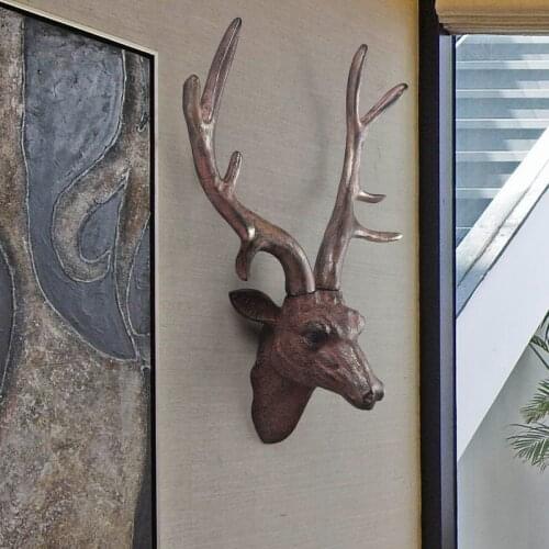 European Style Antler Decoration Wall Hanging, Home Wall Living Room Resin Crafts Detachable Hook Type Antler Jewelry