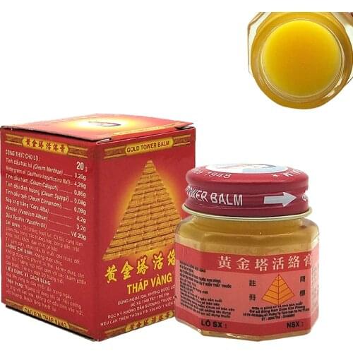 100% Original Vietnam Gold Tower Balm Ointment Pain Relief Arthritis Tiger Balm Essential Oil Cool Cream Medical Plaster