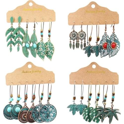 12 Pairs Vintage Earrings Bohemian Statement Earrings for Women Girls Retro Boho Drop Dangle Earrings Set