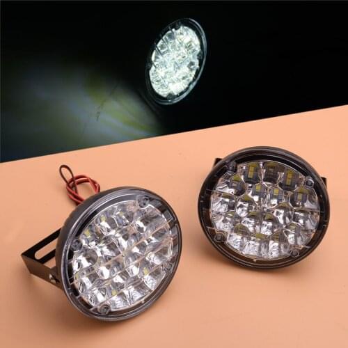 2Pcs/Set 12V 18W Universal Car LED Round DRL Driving Daytime Running Fog Light Day Work Lamp For SUV Vans Truck Boat