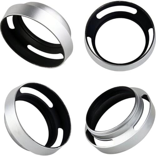 37mm Aluminium Silver Lens Oblique Cover Internal thread Hood For Leica Slr