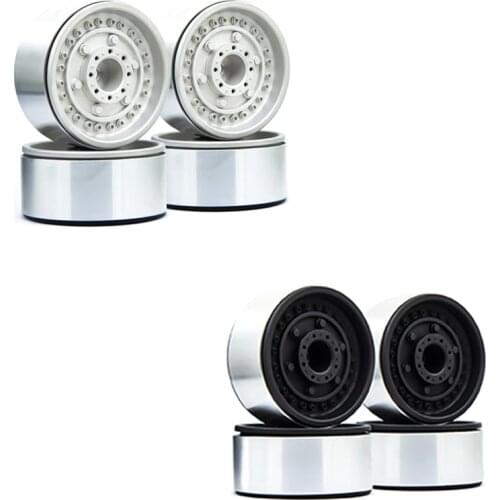 4Pcs Metal 1.9 Beadlock Wheels Rims for 1/10 RC Crawler Axial SCX10 SCX10 II 90046 AXI03007 Traxxas TRX4 D90