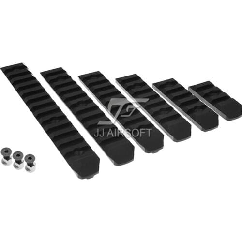 ACI 3 SLOT / 5 SLOT / 7 SLOT / 9 SLOT / 11 SLOT / 13 SLOT S-LOT KeyMod Polymer Rail Set 6-PC Pack (Black/Tan)