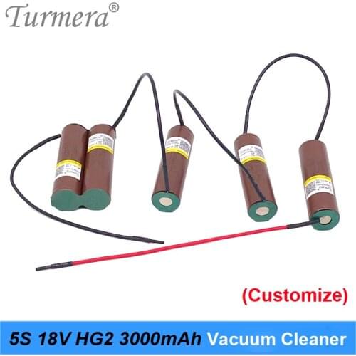 Turmera 18650 Battery 5s 18v 21v 3000mah Battery 18650 HG2 30A Welding for 18V Screwdriver Battery and Vacuum Cleaner Customized