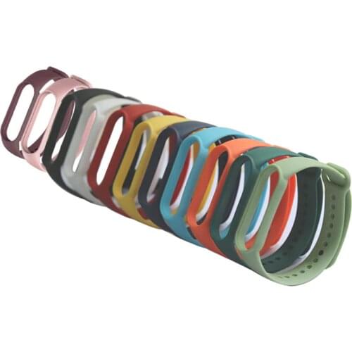 Pure Color Bracelet for Xiaomi Mi Band 6 5 4 3 Strap Replacement Bracelet for mi band 3 4 5 6 Universal silicone wrist Strap