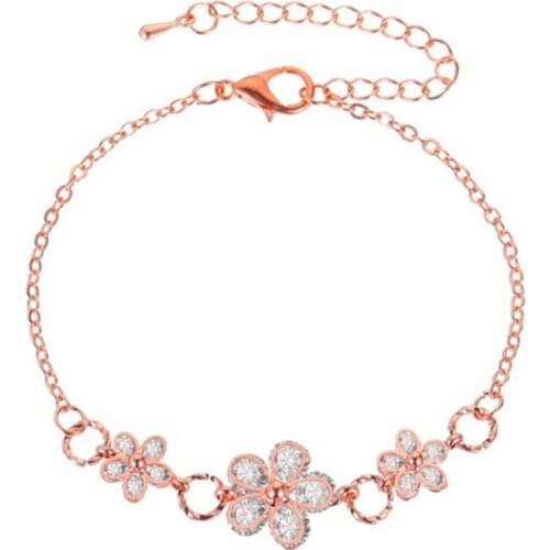 Crystal Flower Bracelet Sweet Simple Charms Bracelet For Girls Fashion Small Fresh Bangle Jewelry Gift