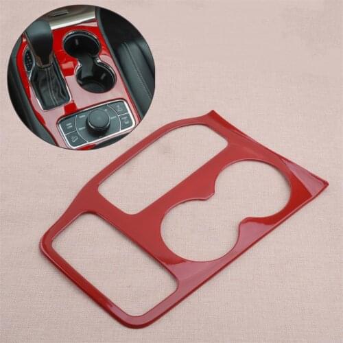 CITALL Car Interior Gear Shift Panel Cover Trim Fit for Jeep Grand Cherokee 2016 2017 2018 2019 2020 Red ABS Left Hand Drive