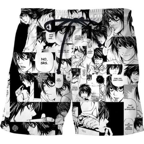 CLOOCL Anime Death Note Shorts Men Women 3D Print Beach Shorts Casual Streetwear Fashion Fitness Shorts Drop Shipping