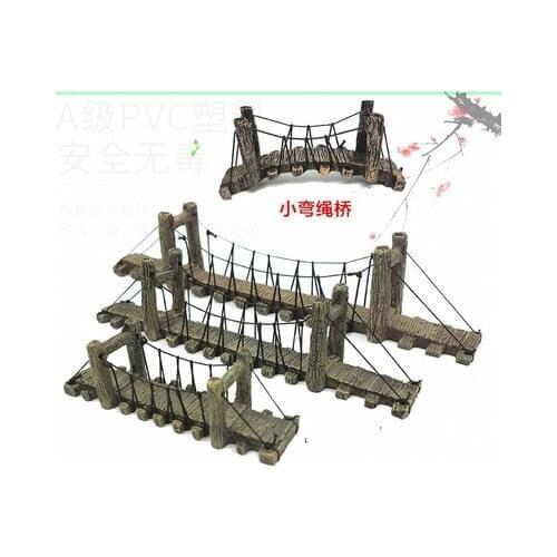 Aquarium landscaping decorative bridge fish and shrimp resin bridge turtle climbing wooden rope tree bridge Multiple sizes