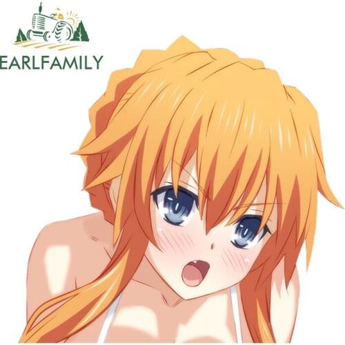 EARLFAMILY 13cm x 12.3cm for Yamai Yuzuru DATE A LIVE Windows Waterproof Cartoon Occlusion Scratch Car Sticker Bumper VAN Decal
