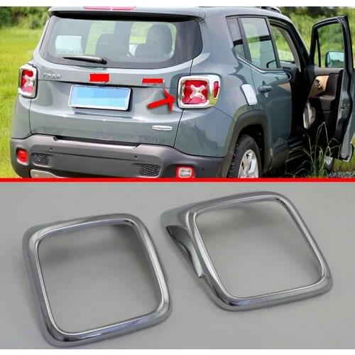ABS Chrome Tail Light lamp Cover Trim For JEEP Renegade 2015 2016 2017