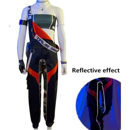 Game LOL True Damage Akali Cosplay Costume LOL Akali Cos Women Jumpsuit Rompers Playsuits Tube Top Full Set Wigs Hair Clothing