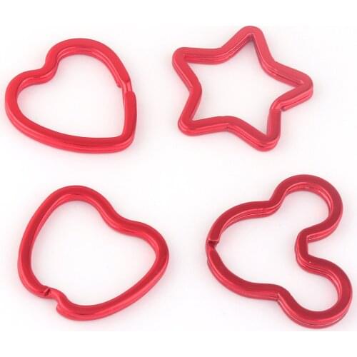 Red Mouse Metal Jump Ring Split Jewelry Charm Key Rings Key Chain Supply Zipper Head Webbing Leather Craft Key Fob Hardware DIY