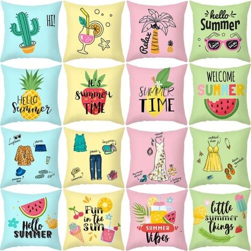 Summer Personalized Cartoon Fruit Juice Cushion Cover Pineapple Strawberry Watermelon Sofa Bedroom Decoration Pillow