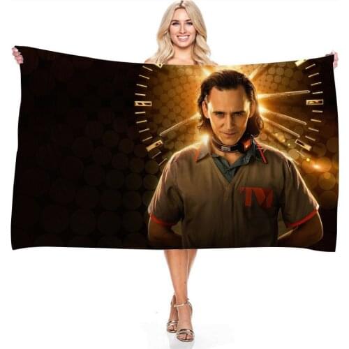 Anime Cosplay Super Loki Cosplay Helmet Hair Blanket Digital Print Beach Cloak Bath Towel Adult Kids Nap Blankets Loki Costume