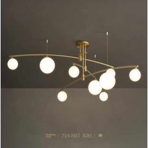 Black Or Gold LED Chandelier Lighting For Dining Living Room Bedroom Home Deco Hanging Lamp Glass Ball Modern Creative Fixtures
