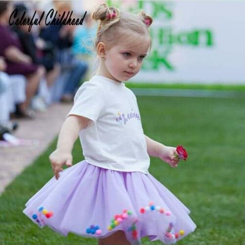Sweet girls skirt summer colorful ball design tutu skirt children tulle Pettiskirt toddler Dance Skirt Party performance clothes