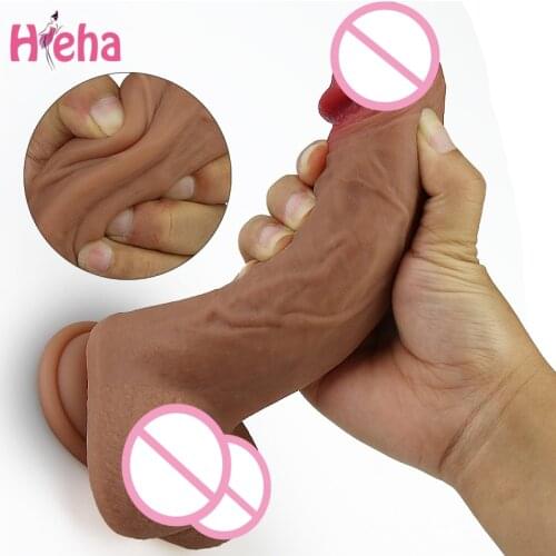 Soft Silicone Realistic Dildo for Women Huge Suction Cup Penis Big Fake Dick Female Masturbation Erotic Lesbian Adult Sex Toy