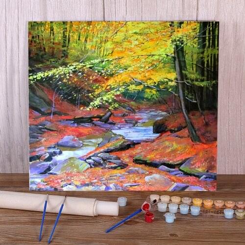 Landscape Autumn est Paint By Numbers Kit Oil Paints 50*70 Paiting By Numbers Handmade Crafts Adults Drawing