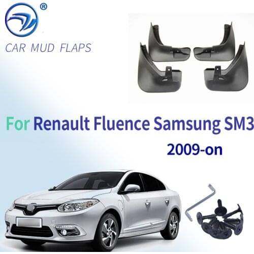 Set Molded Mud Flaps For Renault Fluence Samsung SM3 2008-on Mudflaps Splash Guards Mud Flap Mudguards Fender Front Rear