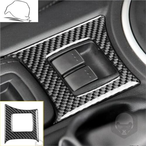For Mazda MX-5 Miata 2009-15 Carbon Fiber Power Window Control Panel Center Armrest Button Sticker MX5 Roadster Car Accessories