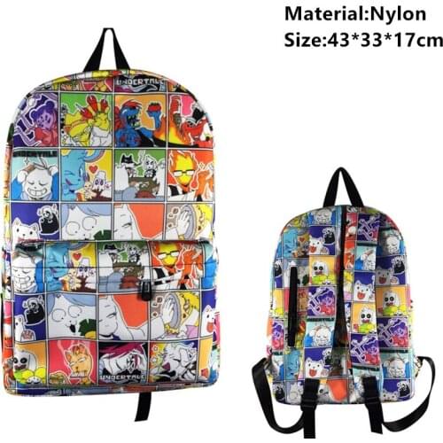 Game Undertale Sans Nylon Backpack Teenager Student zipper Schoolbag Cartoon men women Travel Laptop shoulder Bag casual bookbag