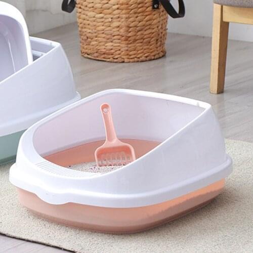 Newest Cats Litter Box Cat Tray Pet Toilet Bedpan Anti Splash With Scoop Kitten Dog Clean Toilette Plastic Sand Box Cat Supplies