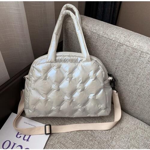 New High Capacity Space Handbags for Women 2021 Shoulder Bag Fashion Trend Lightweight Cotton Black Messenger Bag and Purses