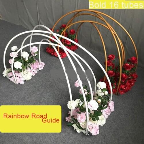 Wedding Road Leading Stand Rainbow Wrought Iron Geometric Arch Decoration Set Stage Wedding Decoration Props