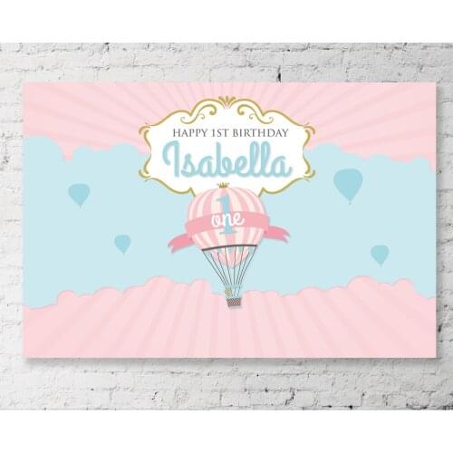 Custom hot air balloon princess birthday backdrops High quality Computer print party background