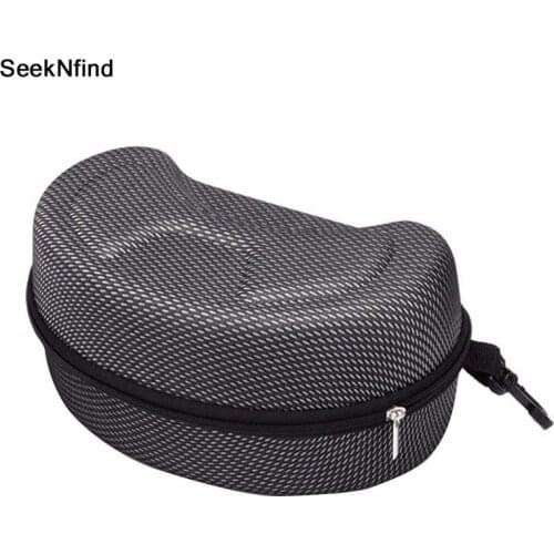 Portable EVA Ski Goggle Glasses Protector Case Snowboard Skiing Goggles Carrying Case Zipper Hard Box Holder(Without Goggles)