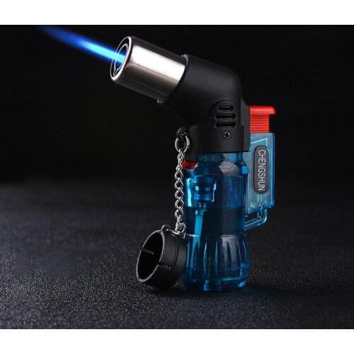 Mini Jet Torch Lighters Refillable Butane Gas Windproof Cigarette Lighter Plastic Burner Lighter No Gas