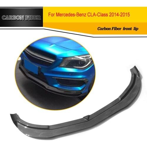 Front Bumper Lip Spoiler Splitter for Benz CLA C117 CLA 180 CLA250 CLA45 2014-2015 Front Bumper Guard Lip Carbon Fiber