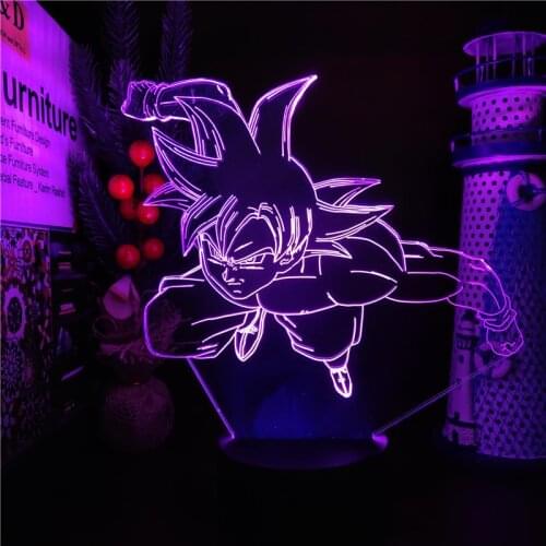 Dragon Ball Z 3D Night Light Son Goku Manga LED Lampara Ultra Instinct Goku Anime Figure Lamp Bedroom Decoration Kids Lighting