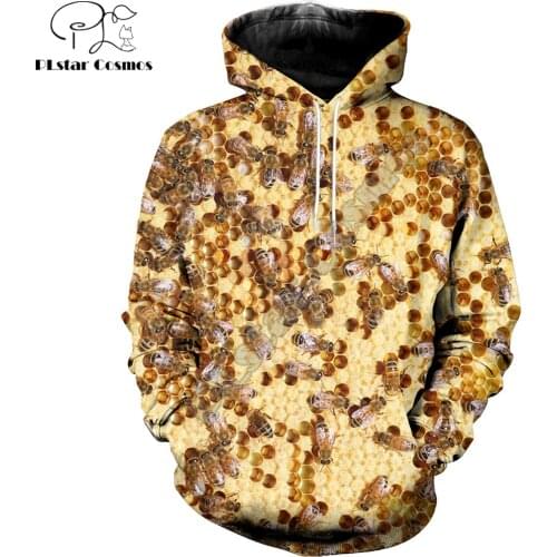 3D Printed Bee Keeper Hoodie and Sweatshirt Pure Raw Honey Harajuku Fashion Men hoodies Unisex Casual Jacket pullover DW0010
