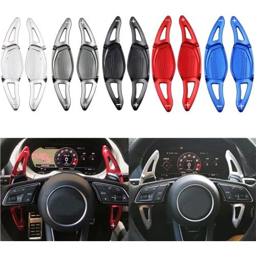 2Pcs Car Steering Wheel Paddle Shift Extend Extension Shifter Aluminum For Audi RS3 RS4 RS5 2017 2018 R8 TT RS 2016 2017 2018