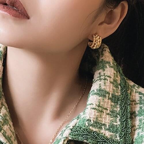 Vintage Earrings Hoop Geometric Earrings For Women Simple Design Earrings Unusual Metal Geometric Kshmir Punk 2021 Tend Jewelry