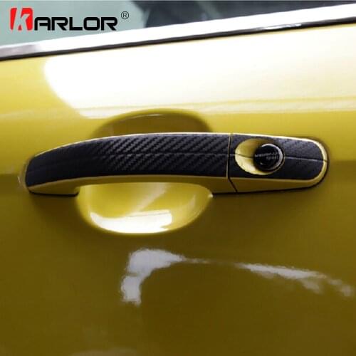 4pcs Carbon Fiber Protection Scratch Film Doorknob Door Handle Wrist Car Styling For Ford Focus MK2 MK3 Kuga Escape Accessories