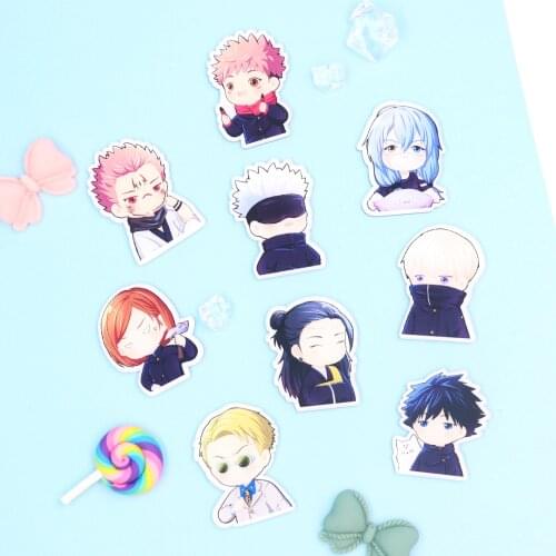 9 Pcs/set Fashion Anime Jujutsu Kaisen Acrylic Badges Figure Gojo Satoru Fushiguro Megumi Yuji Itadori Brooch Pins Cosplay Toys