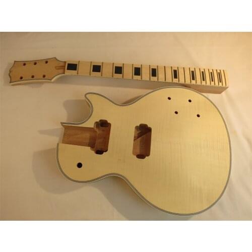 DIY 1 set unfinished electric guitar kit mahogany body and guitar neck