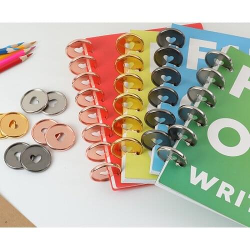 100pcs 28mm Heart Disc Binder Ring Mushroom Hole Binding Ring Plastic Binding Disc Buckle Notebook Rings Binder Office Supplies