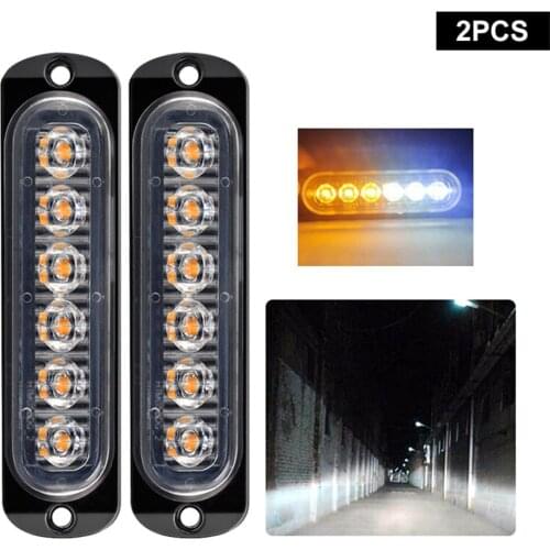 2PC Fog lights Truck Trailer Side Marker Indicators Light 6 LEDs DC 12V-24V Warning Lights for Car SUV Van Truck Car Accessories