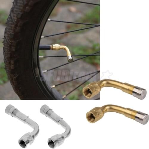 4 Pieces Air Tyre Valve Extension Adapter 90 Degree for Car Truck Motorcycle Bike Scooter Gold Silver