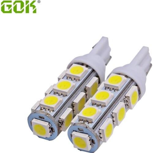 50pcs Car T10 led W5W 13led 5050 smd Auto t10 13SMD led light Wedge t10 BULB Car wedge parking dome light