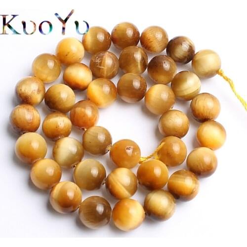 A++ Yellow Tiger Eye Natural Stone Beads Round Loose Beads For Jewelry Making 15inch Pick Size 6.8.10.12mm DIY Bracelet Necklace