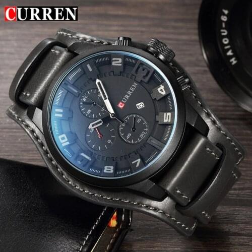 CURREN Top Brand Luxury New Mens Watches Male Clocks Date Sport Military Date Clock Leather Strap Quartz Business Men Watch 8225