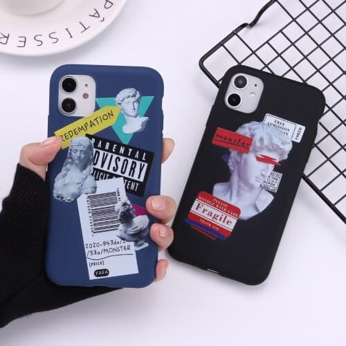 Fashion Art Label David Statue Case for iphone 12 Mini 11 Pro Max XR Xs X 8 7 6s Plus Soft Phone Cover